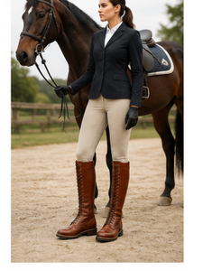 Bottes d'équitation montantes POWER HINT en cuir véritable respirant, de luxe, avec fermeture éclair avant et boucle, pour l'équitation et les activités de plein air - Product Image 6