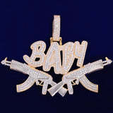 Pendentif AK47 plaqué or de qualité professionnelle avec pierres Moissanite, bijoux de luxe Hip Hop pour les grossistes en bijoux - Product Image 6