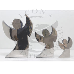 Ornements décoratifs de table de noël étoile de fer avec base ronde couleur rose pour la décoration intérieure personnalisée à la main - Product Image 2