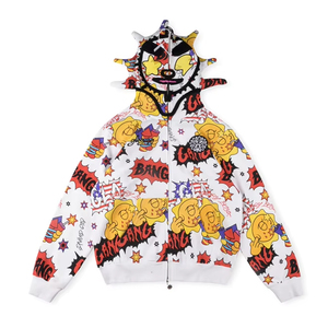 เสื้อฮู้ดพิมพ์ลายพัฟสำหรับผู้ชายที่มีพื้นผิวแบบยกขึ้นและวัสดุหนักที่เหมาะสำหรับลุคสตรีทแวร์ในเมือง - Product Image 3