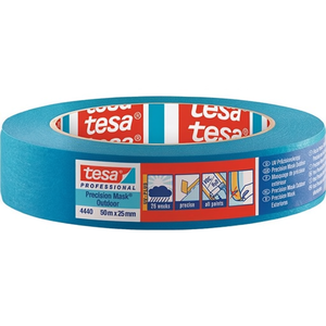 Precision for TESA Outdoor UV PLUS Smooth <b>Blue</b> Crepe Paper 4440 50m Length 25mm Width <b>Roll</b>-<b>Pack</b> Size <b>6</b>" - Product Image 3