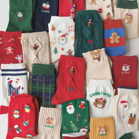 Chaussettes de Noël en coton amusantes en gros, personnalisées avec revers tricotés, pour l'hiver et les fêtes, fabriquées par le fabricant, pour hommes et femmes, haute qualité