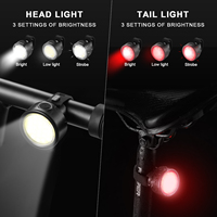 Juego de Luces para Bicicleta Súper Brillantes, Resistentes al Agua IP44, Regulables, con Faro Delantero y Luz Trasera para Ciclismo Nocturno, Precio de Fábrica OEM ODM