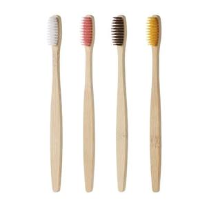 Brosse à dents en bois biodégradable super douce pour adultes Charbon de bambou naturel avec poils doux - Product Image 1