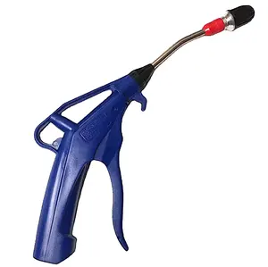 Pistola Grip Blow Gun Alcance espaços apertados com esta pistola de sopro angular embutida em laços de gancho para armazenamento Bocal estendido estreito de 4 pol.