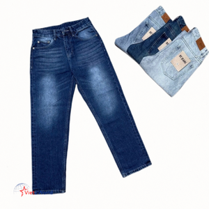 Pantalones vaqueros ajustados a la moda para hombre personalizados pantalones bombachos azules y negros elásticos de diseñador suministro ODM al por mayor - Product Image 1