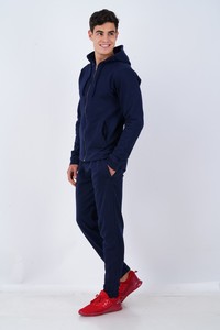 100% coton fermeture éclair solide automne sweats à capuche pour hommes - Product Image 3