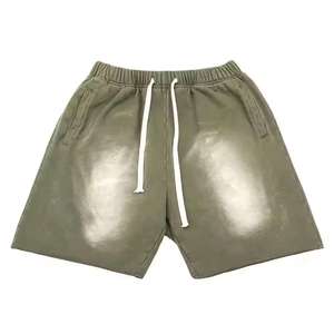 Pantalones Cortos Deportivos para Hombre, Personalizados de Fábrica, 100% Algodón, Lavado Ácido, Diseño Sólido, Estilo Urbano, con Bolsillos, para Verano, Secado Rápido y Transpirables - Product Image 1