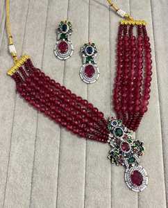 ชุดเครื่องประดับสไตล์อินเดียสำหรับงานแต่งงานทำจากทองเหลืองมาใหม่สำหรับผู้หญิงและเด็กผู้หญิงสร้อยคอหลากสีสำหรับใส่ไปงานปาร์ตี้และของขวัญ - Product Image 5