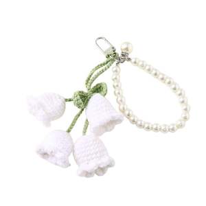 Porte-clés créatif et mignon pour fille, en crochet et tricot, avec chaîne en coton et fleur Lanling, boucle décorative pour sac en alliage, Guangdong - Product Image 5