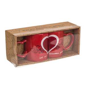 แก้วมัคเซรามิกสองชั้นทำมือ ความจุ 150 มล./240 มล. ใช้กับไมโครเวฟได้ ลายหัวใจสุดน่ารัก 'เพราะเราเป็นคู่' เหมาะสำหรับเป็นของขวัญ - Product Image 3