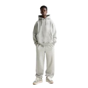 ชุดวอร์มสีเทาเฮทเทอร์น้ำหนัก500กรัมสำหรับทุกเพศกางเกงสเวตเตอร์ขาตรงมีฮู้ดชุดโอเวอร์ไซส์ว่างเปล่า - Product Image 1