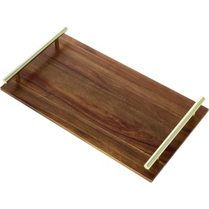 Bandeja de Servir de Madera Negra Creativa con Asas, Diseño Moderno, Multifuncional, para Desayuno, Café, Bocadillos, Fiestas, Hogar, Ramadán, Bodas - Product Image 6