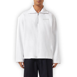 Poliéster/algodón media cremallera punto sólido para Polos hombres de gran tamaño cuello vuelto manga larga transpirable antiarrugas secado rápido - Product Image 5