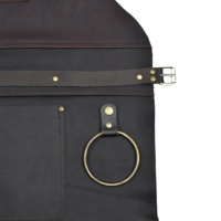 Tablier en cuir bon marché avec logo personnalisé chef BBQ charpentier cuisine barista avec anneau de serviette et porte-bouteille réglable facile à nettoyer