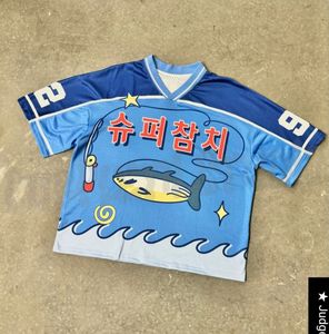 Ventes en gros de maillots de football américain rétro en maille surdimensionnés, entièrement imprimés par sublimation, respirants, anti-UV, à séchage rapide, 100% - Product Image 3