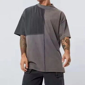 T-shirt unisexe surdimensionné en coton épais à col rond, coupe courte, style vintage, imprimé personnalisé, délavé à l'acide, pour homme - Product Image 6