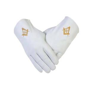 Guantes Blancos de Algodón 100% de Alta Calidad para Masón, con Logotipo Bordado Personalizado, Color Personalizado, Empaque en Caja de Regalo, MOQ Bajo, de Fábrica - Product Image 2