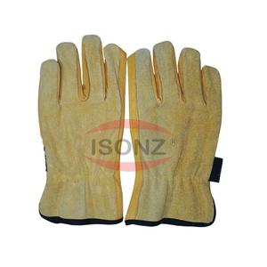 Guantes de trabajo de cuero para muebles de conducción suave de grano de vaca con logotipo personalizado ISONZ, superventas - Product Image 2