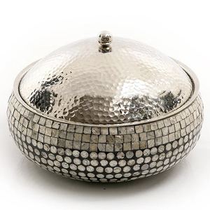 Nouveauté Bol de service de luxe de haute qualité Couleur personnalisée Couvercle en acier nacre Pot à fondue Pot à soupe Stockage Alimentaire Contact avec les aliments sans danger - Product Image 2