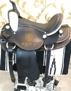 Sillín de doma de cuero de caballo ecuestre, sillín de alta calidad para espectáculo de caballos, sillín de diseñador cosido para exportación - Product Image 3