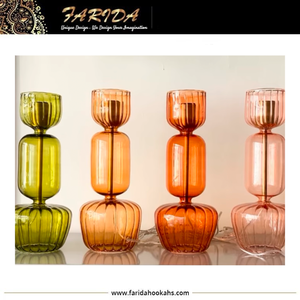 Handmade thổi vàng khắc pastel Ai Cập chai nước hoa với kính Stopper Tinh thể thủy tinh thủ công mỹ nghệ thiết kế độc đáo - Product Image 2