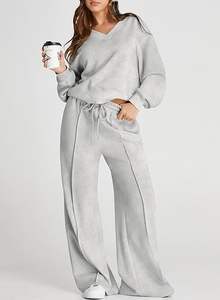 Conjunto Deportivo Informal para Mujer, Estampado con Lavado Ácido, Felpa Premium, Transpirable, de Secado Rápido, para Usar en Casa en Invierno - Product Image 3