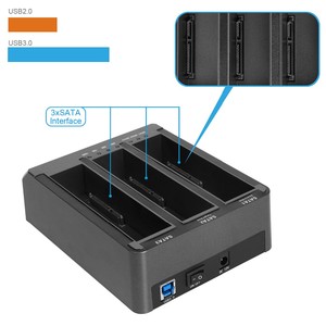 FIDECO clonación fuera de línea 3 bahías incorporadas USB 3,0 Hub Disco Duro clon Dock 2,5 3.5in HDD SSD estación de acoplamiento <span class=keywords><strong>SATA</strong></span> duplicador - Product Image 4