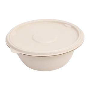 Bol rond en canne à sucre de 32 oz, écologique, biodégradable, couvercle jetable, étanche, récipient alimentaire de luxe pour les événements et la restauration - Product Image 3