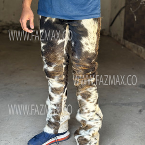 Hairs on <b>Leather</b> Pant New Design <b>Men</b> Cowhide <b>Leather</b> Pants Trouser with Customised Logo - Product Image 1