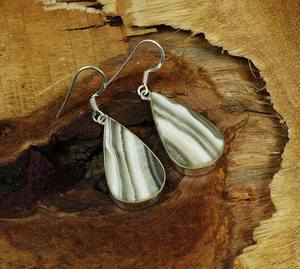 Pendientes de gancho de ágata con bandas de Plata de Ley 925, joyería de piedras preciosas chapada en oro hecha a mano, regalo de boda perfecto de moda para ella - Product Image 3