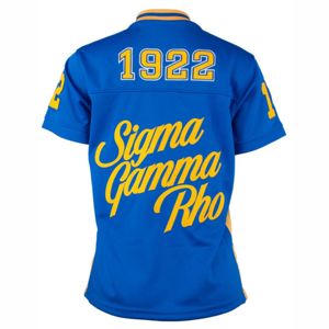 Sigma Gamma Rho Royal Blue Jersey para mujer con logotipos bordados tachonados en la parte delantera Poliéster ligero Ajuste cómodo - Product Image 2