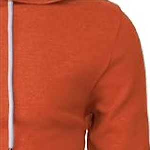 Sudadera con Capucha para Hombre, Casual, Manga Larga, Corte Ajustado, Color Naranja Quemado, con Dobladillo Curvo - Product Image 5