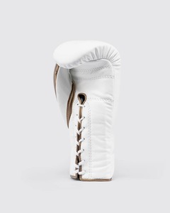 Guantes de Boxeo MMA Blancos y Dorados de Alta Calidad, Nuevo Diseño, Logotipo Personalizado, Cuero Genuino de Vaca, para Sparring y Artes Marciales - Product Image 3