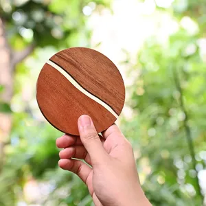 Posavasos de madera de acacia hechos a mano con incrustaciones de resina posavasos para mesa de centro decoración de Bar regalos únicos de inauguración de la casa - Product Image 2
