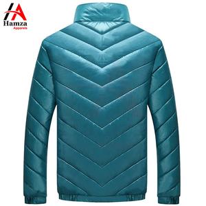 Veste matelassée coupe-vent légère en polyester bleu 300 GSM personnalisée pour hommes fourniture OEM de vêtements d'extérieur chauds pour l'hiver - Product Image 6