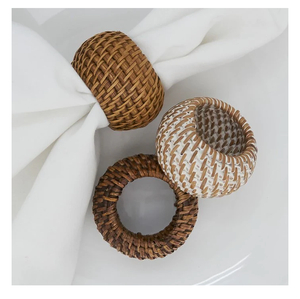 Rond de serviette en rotin Meilleur prix de gros Rond de serviette en rotin Meilleure qualité Fait à la main en Inde - Product Image 1