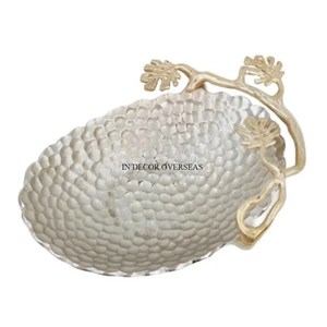 High Standard Quality Metal Made <b>Silver</b> Shiny Polished Large Hammered Texture Attractive Look Table Centerpiece Serving <b>Bowls</b> - Product Image 1
