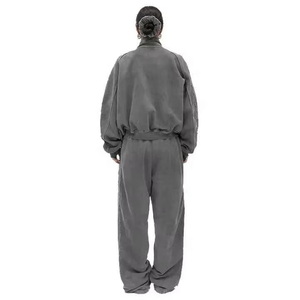 High Quality Plain Oversized Vintage Heavy Acid Wash 100% Cotton <b>Sweat</b> <b>Suit</b> Distressed Fleece Tracksuit <b>for</b> <b>Women</b> Breathable - Product Image 3
