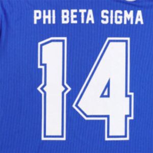 Phi Beta Sigma Jersey Tee 100% Poliéster Azul real con logotipo de equipo Estampado en la parte delantera y trasera Manga corta Camiseta de fútbol PBS - Product Image 3