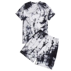 Ensemble T-shirt et short pour homme en deux pièces imprimé tie-dye estival - Product Image 3