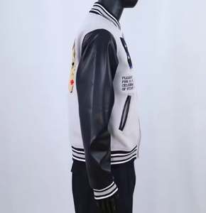 Low MOQ Plus Size Unisex College Jackets Custom Logo Blank Varsity Jacket <b>Shearing</b> Custom Plain Letterman Stand Collar Winter - Product Image 4