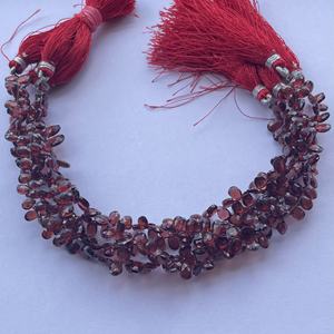4mm 6mm 8mm Natural <b>Red</b> Garnet Stone Pear Shape Faceted Cut Briolette <b>Beads</b> Jewelry Making Necklace Bracelet DIY Online Factory - Product Image 1
