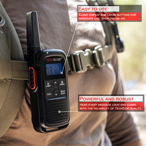 Radio portable TechSide TS-T3BAUD+2 PMR446 16 canaux, portée 10 km, batterie rechargeable USB-C - Fabriqué en Chine - Product Image 3