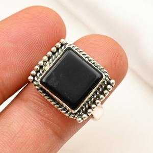 Anillo de estilo bohemio de plata hecho a mano, joyería de plata de ley 925, anillo de tendencia de piedras preciosas de ónix negro, joyería para mujer, regalo para ella - Product Image 4