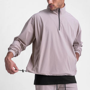 Nouveau 2025 usine en gros OEM col montant hommes quart fermeture éclair tissé imperméable respirant veste réglable bas veste - Product Image 1