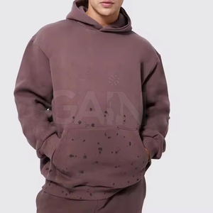 Nouvel Arrivage Survêtements d'hiver pour hommes à capuche, couleur unie, respirants, effet vieilli, taille élastique, vente en gros, faible MOQ - Product Image 3