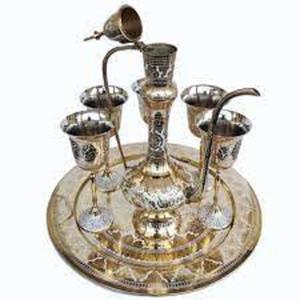 ชุดน้ำชาและกาแฟหรูหราทำจากทองเหลืองแกะสลักจากญี่ปุ่น - Product Image 1