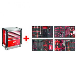 Armoire à roulettes Usag Racing avec assortiment de 300 pièces pour l'entretien, armoires à outils 495 MC - Product Image 1