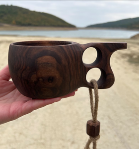 Double-hole Handle Hand-carved Traditional Scandinavian Couples Gift, Christmas Gifts - Product Image 1